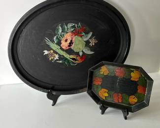 397 pairofhandpaintedtolewaretrays