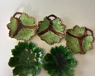 383 fiveleafshapedceramicdishes