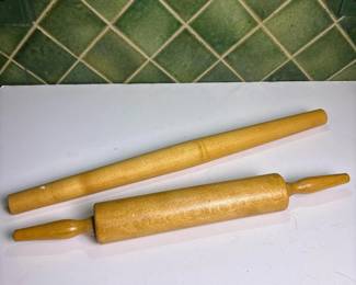 270 twovintagewoodenrollingpinsclassic