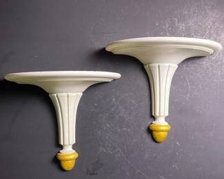 151 pairofvintagepaintedwhiteandgoldw