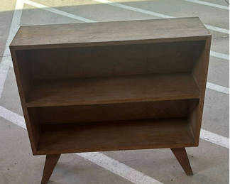 Lot 6: Wooden Two-Shelf Cabinet with Tapered Legs