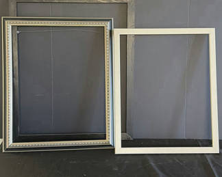 Lot 31: Assorted picture frames, decorative mirror, and art supplies