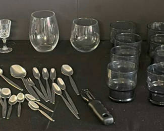 Lot 82: Glassware, Flatware, and Plate Collection