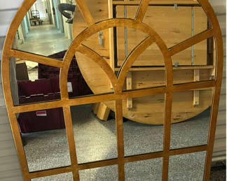 Lot 64: Dr. Livingston Presents Arched Steel-Framed Wall Mirror
