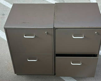 Lot 53: Two Metal Two-Drawer Filing Cabinets