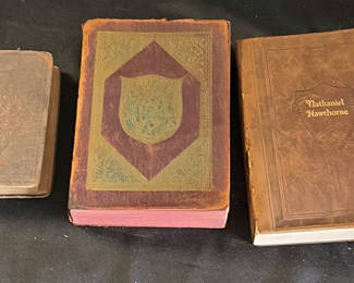 Lot 117: Antique book collection: Hawthorne, Poe works, and hymn book