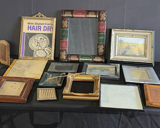 Lot 108: Assorted picture frames and wall art displays
