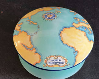 Lot 90: Tauck World Discovery Tiffany & Co map tin box