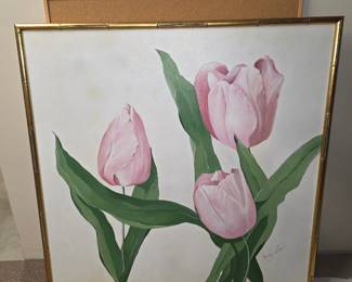  pink tulip oil painting