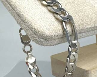925 Silver Italy Figaro Bracelet