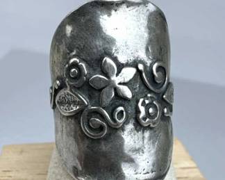 925 Silver Israel Didae Wide Floral Band Ring