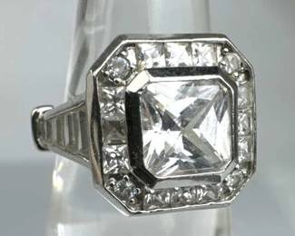 925 Silver Vintage Multi-Shape Cubic Zirconia Ring