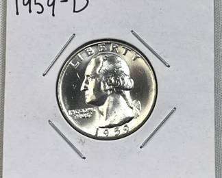 1959-D Silver Washington Quarter Gem Unc. 90%