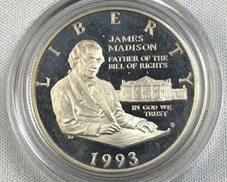 1993 Silver PF James Madison Half Dollar 90%