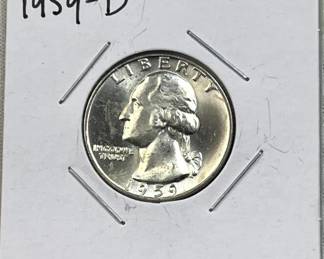 1959-D Silver Washington Quarter Gem Unc. 90%