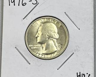 1976-S Silver Drummer Boy Quarter, US 40%