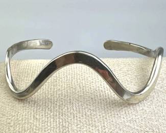 925 Silver Wavy Cuff Bracelet