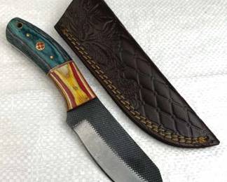 Handmade Steel Fixed Blade Knife w/ Sheath