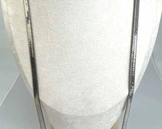 925 Silver Italy Very Long Herringbone Chain Neckl