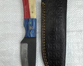 Handmade Steel TX Fixed Blade Knife w/ Sheath
