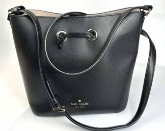 Kate Spade New York Black Leather Bucket Bag/Purse