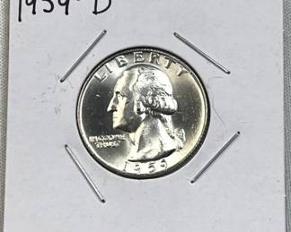 1959-D Silver Washington Quarter Gem Unc. 90%