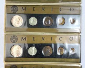 (4) 1960s Mexico Type Coin Sets w/ 10% Silver