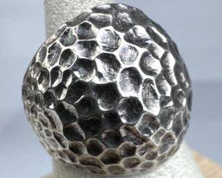 925 Silver Hammered Dome Ring