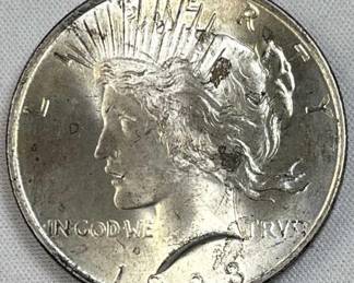 1923 Peace Silver Dollar, US $1 Coin, 90%