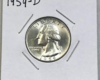 1959-D Silver Washington Quarter Gem Unc. 90%