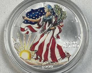 1999 American Silver Eagle 1oz .999, Colorized