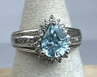 925 Silver D'Joy Teardrop Blue Topaz & Quartz Acce