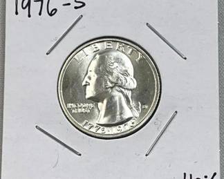 1976-S Silver Drummer Boy Quarter, US 40%