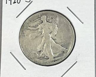 1920-S Walking Liberty Silver Half Dollar, US 90%