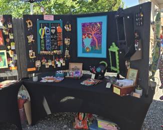 Mosaics, paper mache animals, useful fiber things, wall art
