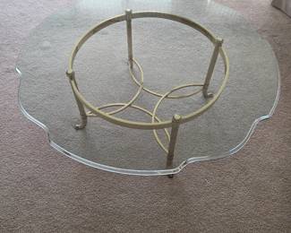 LaBarge glass coffee table 