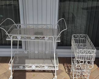 Meadowcraft wrought iron beverage cart