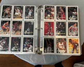 Binder of Soccer and Basketball Cards from the 1990s