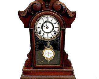 Antique Mantel Clock – Ornate Carved Case, 1940s