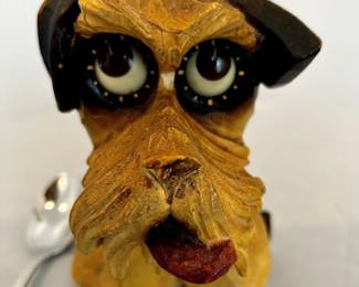 Antique Eyes‑Rolling Dog Clock – Rare