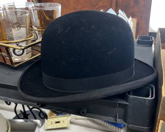 Antique wool derby hat