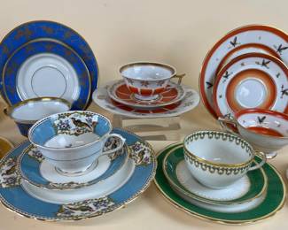 Collection of cups, saucers, dessert plates