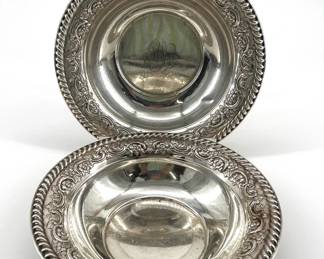 Pair sterling bowls