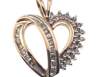 10kt diamond heart pendant