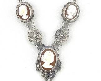 Sterling cameo necklace
