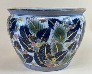 Blue and green Chinese fish bowl