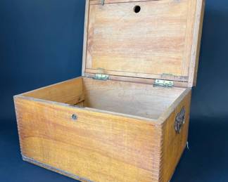 Antique hardwood work box