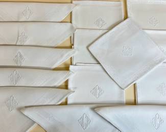 Linen monogrammed dinner napkins