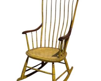 Charming New England Boston rocking chair in yellow paint