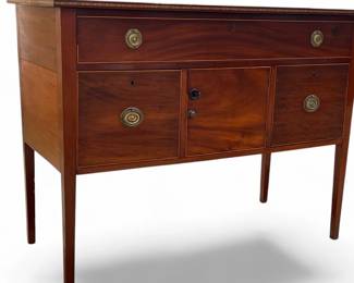 Mahogany inlay Federal style sideboard with two decanter drawers